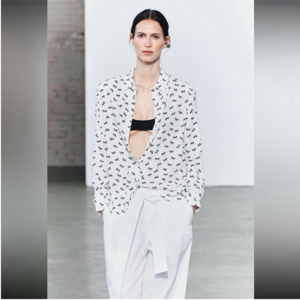 Zara, Black/ White, PRINTED SHIRT ZW COLLECTION